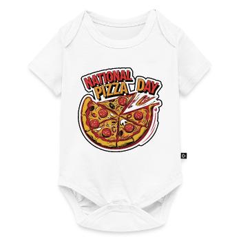 Journée nationale de la pizza 2026 pizza day gift - Body à manches courtes Premium Bébé - blanc - Devant