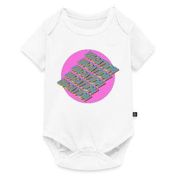 Vacation – 3D Retro Schriftzug - Baby Premium Kurzarmbody - Weiß - Vorne