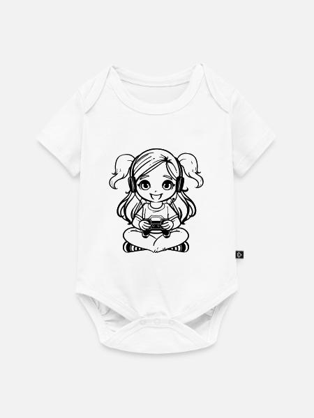 Videospiel Liebhaberin - Baby Premium Kurzarmbody - Weiß