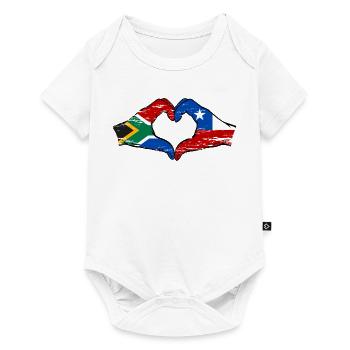South Africa Chile flag hands heart shape used - Baby Premium short-sleeve bodysuit - white - Front
