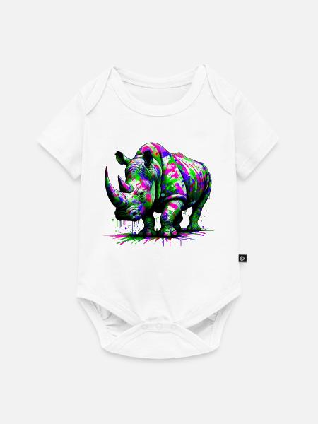 Nashorn - Baby Premium Kurzarmbody - Weiß