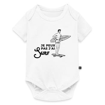 Je peux pas j'ai surf - Body à manches courtes Premium Bébé - blanc - Devant