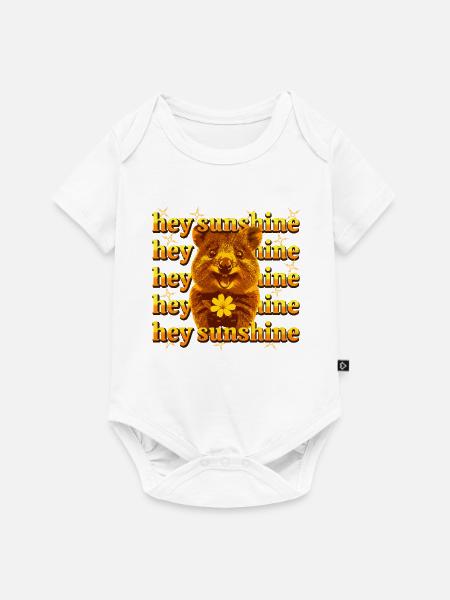 Hey Sunshine – Fröhliches Quokka - Baby Premium Kurzarmbody - Weiß