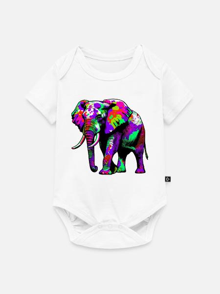 Elefant - Baby Premium Kurzarmbody - Weiß