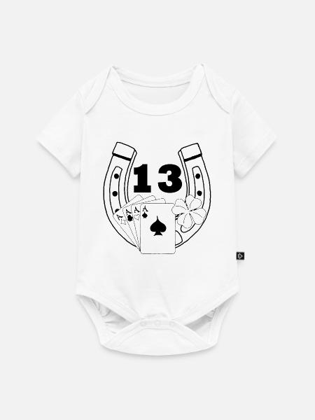 Luck (Schwarz) - Baby Premium Kurzarmbody - Weiß