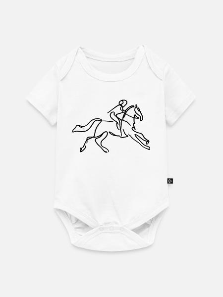 Reiter Skizze - Baby Premium Kurzarmbody - Weiß
