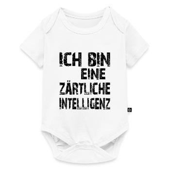 KI Spruch Ich bin eine zärtliche Intelligenz - Baby Premium Kurzarmbody - Weiß - Vorne