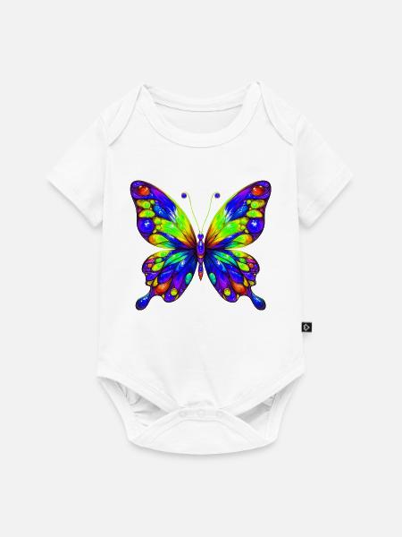 Schmetterling - Baby Premium Kurzarmbody - Weiß
