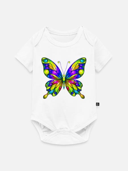 Schmetterling - Baby Premium Kurzarmbody - Weiß