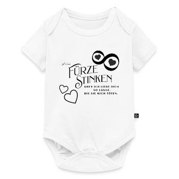 Herzschrift mit Zierlinien - Baby Premium Kurzarmbody - Weiß - Vorne
