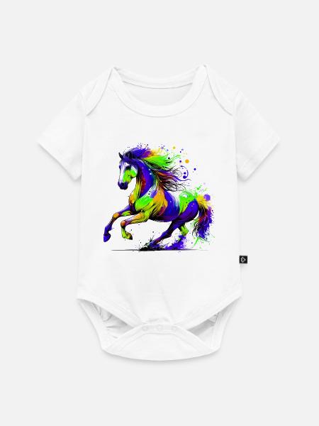 Pferd - Baby Premium Kurzarmbody - Weiß