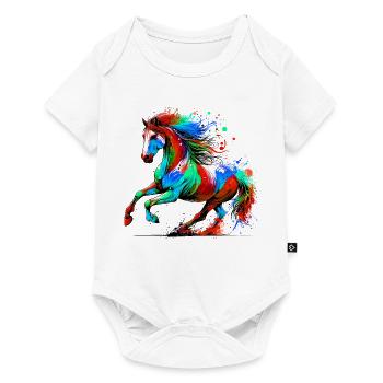 Pferd - Baby Premium Kurzarmbody - Weiß - Vorne