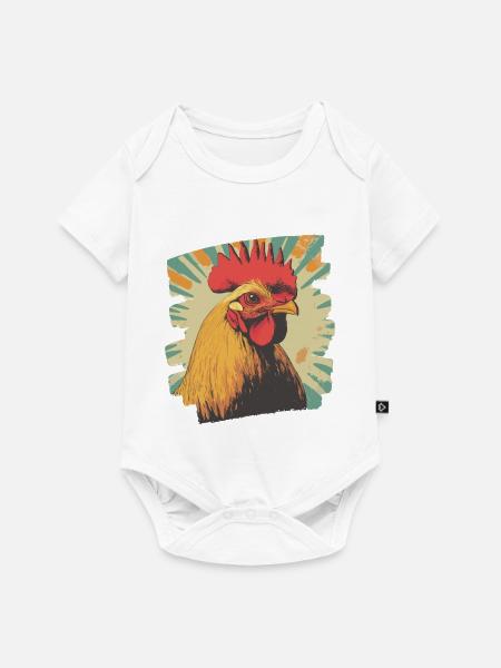 Hahn - Baby Premium Kurzarmbody - Weiß