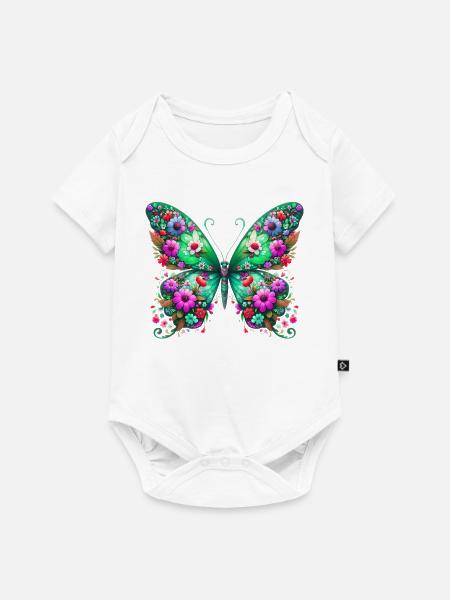 Schmetterling - Baby Premium Kurzarmbody - Weiß