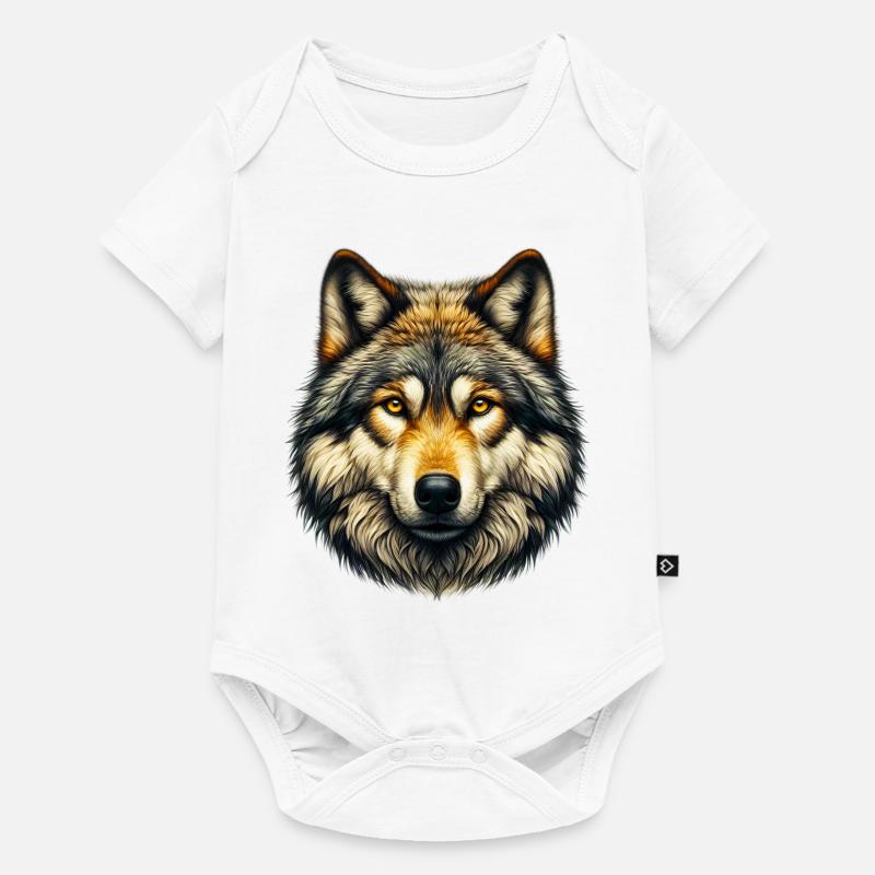 Wolf - Baby Premium Kurzarmbody - Weiß