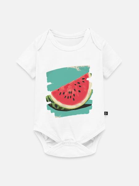Wassermelone - Baby Premium Kurzarmbody - Weiß
