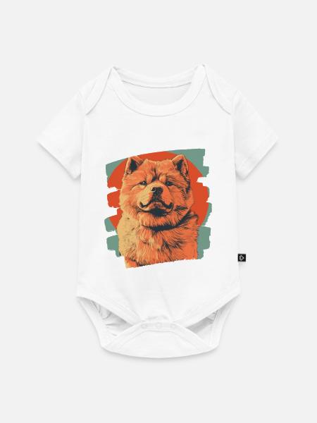 Chow Chow - Baby Premium Kurzarmbody - Weiß