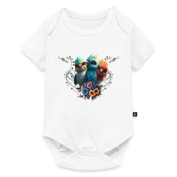 Le gang de l’oiseau heureux - Body à manches courtes Premium Bébé - blanc - Devant