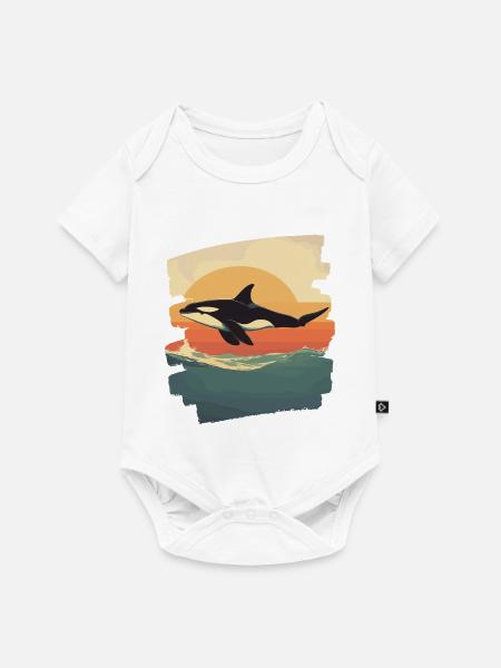 Orca - Baby Premium Kurzarmbody - Weiß