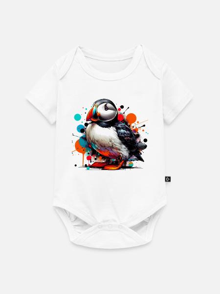 Papageitaucher - Baby Premium Kurzarmbody - Weiß