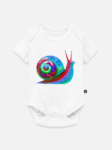 Schnecke - Baby Premium Kurzarmbody - Weiß