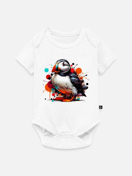 Papageitaucher - Baby Premium Kurzarmbody - Weiß