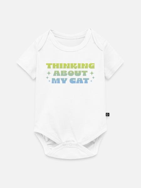 Thinking About My Cat - Baby Premium Kurzarmbody - Weiß