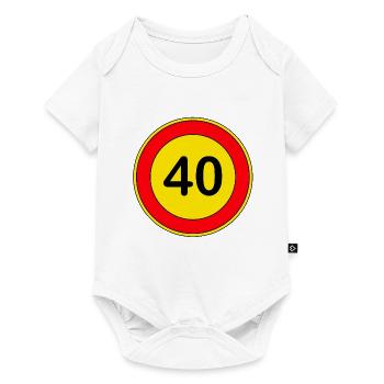 40.Geburtstag , 40 Jahre , Verkehrsschild Gelb - Baby Premium Kurzarmbody - Weiß - Vorne
