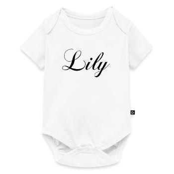 Lily - T-shirts, tasses et sacs avec ton nom dessus - Body à manches courtes Premium Bébé - blanc - Devant
