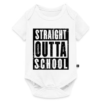 Straight Outta School Shirt, Abschluss, Matura - Baby Premium Kurzarmbody - Weiß - Vorne