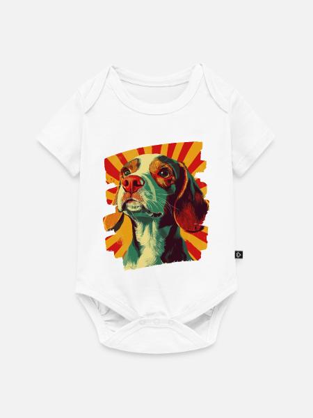 Beagle - Baby Premium Kurzarmbody - Weiß