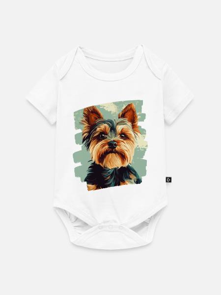 Yorkshire Terrier - Baby Premium Kurzarmbody - Weiß