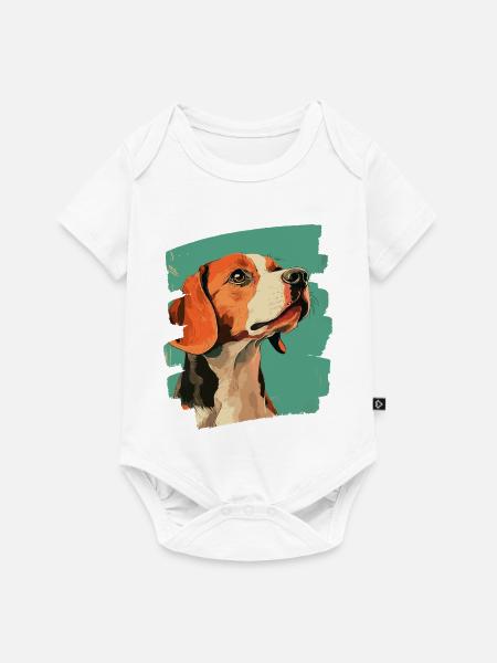 Beagle - Baby Premium Kurzarmbody - Weiß