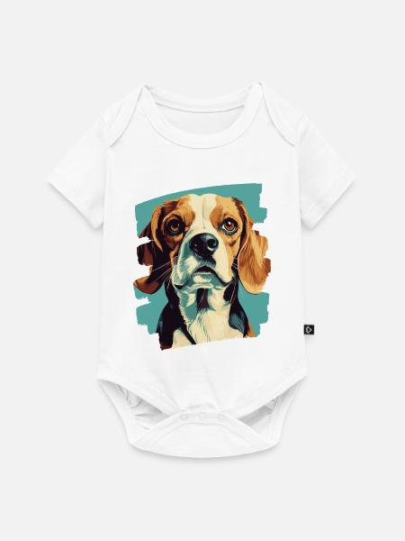 Beagle - Baby Premium Kurzarmbody - Weiß