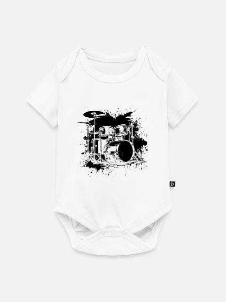 Drum Kit Zeichnung - Baby Premium Kurzarmbody - Weiß
