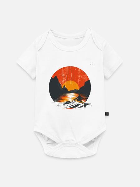 Rudern Grafik - Baby Premium Kurzarmbody - Weiß