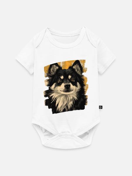 Finnischer Lapphund - Baby Premium Kurzarmbody - Weiß