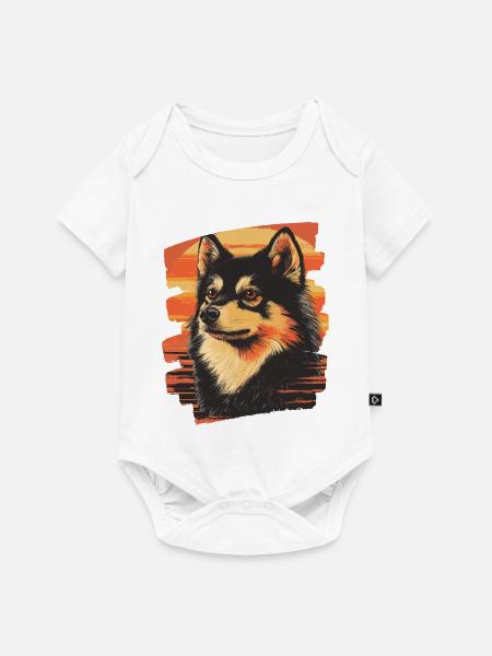 Finnischer Lapphund - Baby Premium Kurzarmbody - Weiß