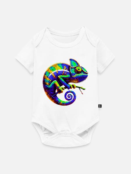 Chamäleon - Baby Premium Kurzarmbody - Weiß