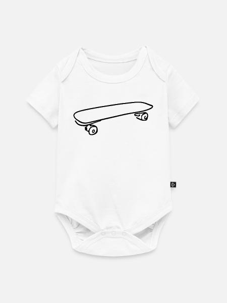 Skateboard Zeichnung - Baby Premium Kurzarmbody - Weiß
