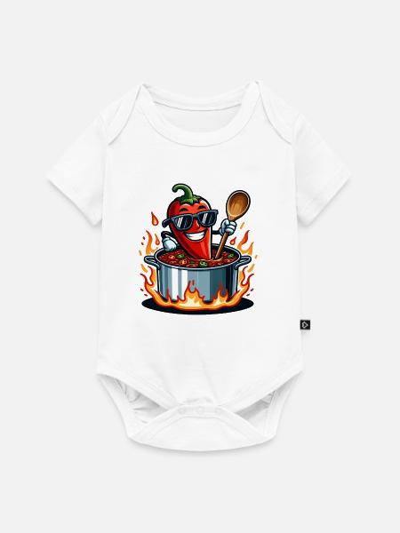 Kochen mit Feuer - Baby Premium Kurzarmbody - Weiß