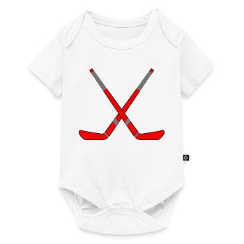 Crossed Hockey Sticks - Baby Premium short-sleeve bodysuit - white - Front