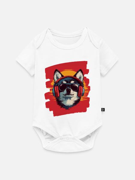 Pomsky - Baby Premium Kurzarmbody - Weiß
