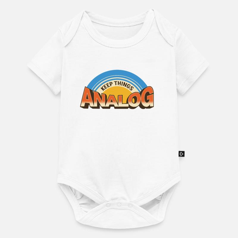 Keep Things Analog – Retro Tech-Statement - Baby Premium Kurzarmbody - Weiß
