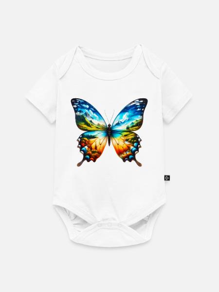Schmetterling - Baby Premium Kurzarmbody - Weiß