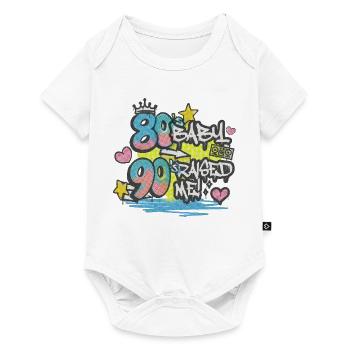 Bébé des années 80 Raised Me des années 90 - Motif graffiti - Body à manches courtes Premium Bébé - blanc - Devant