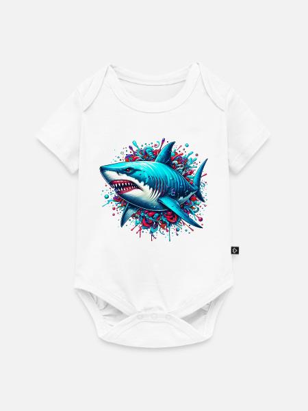 Hai - Baby Premium Kurzarmbody - Weiß