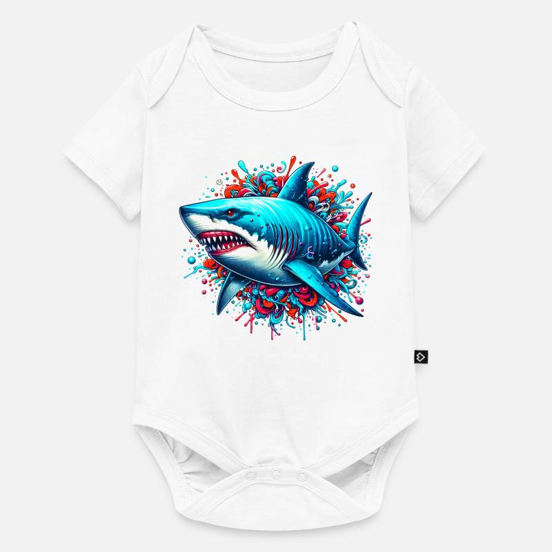 Requin - Body à manches courtes Premium Bébé - blanc
