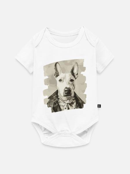 Bullterrier Kampfhund - Baby Premium Kurzarmbody - Weiß