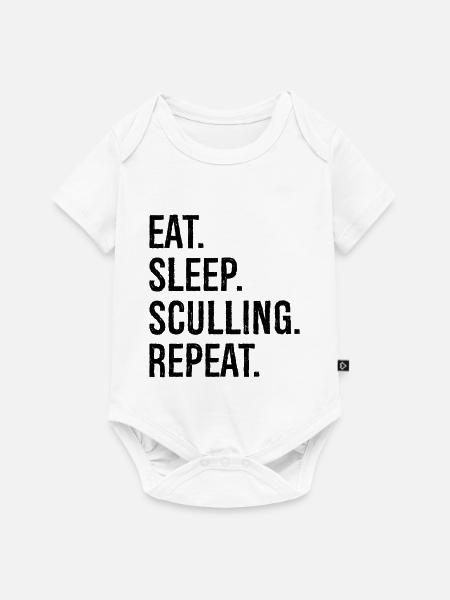 eat sleep sculling repeat - Baby Premium Kurzarmbody - Weiß